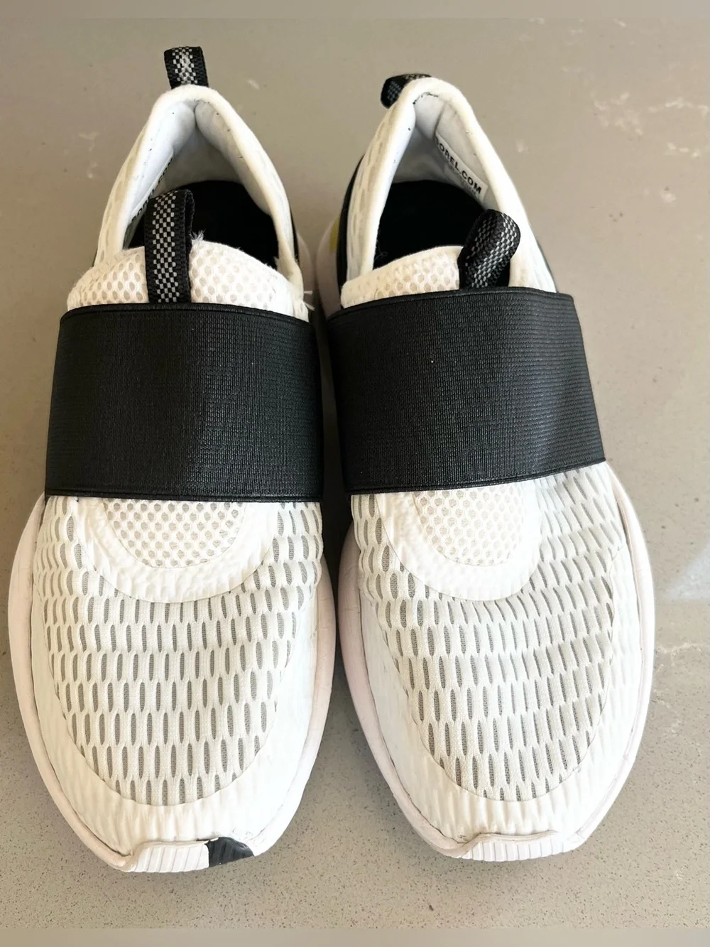 Sorel Kinetic Impact Strap Slip On Sneakers NL4698-100 White Shoe Women Size 7.5